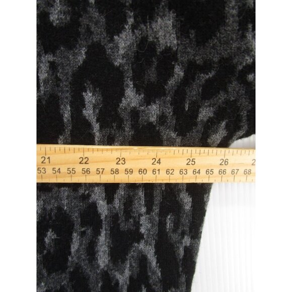Chiaramente Sweater Medium Wool Open Tunic Cardigan Animal Print - Picture 5 of 11